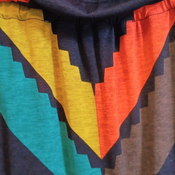 Graphic Color Block Strapless Maxi Dress Size L - Picture 6 of 6